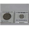 Image 2 : 2 LOW MINTAGE NEWFOUNDLAND SILVER COINS .925 SILVER 50c AND SMALL NICKEL