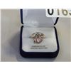 Image 2 : STERLING SILVER GENUINE ROSE QUARTZ "FISH" CHARM RING - RETAIL $150