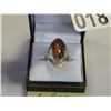 Image 2 : 925 SILVER AMBER RING SIZE 8