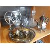 Image 2 : ESTATE WINE SET, SILVER TEA SET, AND CAROUSEL SERVING DISH