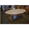 Image 1 : STONE TOP DINING TABLE W/ 4 CHAIRS - APPROX 8 X 4 FOOT, 2.5 FEET TALL