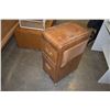 Image 2 : ANTIQUE 2 DRAWER WATERFALL SIDE TABLE ON WHEELS