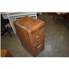 Image 3 : ANTIQUE 2 DRAWER WATERFALL SIDE TABLE ON WHEELS