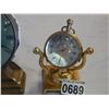 Image 2 : 2 VINTAGE BRASS "BUBBLE GLASS" CLOCKS