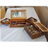 Image 1 : 2 WOODEN JEWELLERY BOXES W/ CONTENTS
