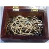 Image 2 : 2 SMALL WOODEN JEWELLERY BOX BOXES W/ NECKLACES