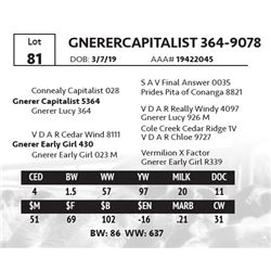 GNERER CAPITALIST 364-9078