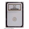 Image 1 : 1862 3CS MS66 NGC. Hazy ivory patina blankets the mini 1862[3CS] MS66 NGC.