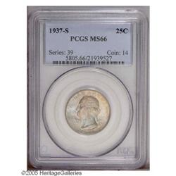 1937-S 25C MS66 PCGS. Richly colored with streaky blue 1937-S[25C] MS66 PCGS.