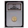 Image 1 : 1845 $2 1/2 MS62 NGC. This satiny yellow-gold example 1845[$2 1/2] MS62 NGC.