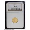 Image 1 : 1909 $2 1/2 MS63 NGC.From The Meads Point Collection. 1909[$2 1/2] MS63 NGC.