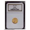 Image 1 : 1927 $2 1/2 MS64 NGC. Rich copper-gold and mint-green 1927[$2 1/2] MS64 NGC.