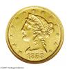 Image 1 : 1858-C $5 AU50 ANACS. Variety 26-K. A nicely struck Ch 1858-C[$5] AU50 ANACS.