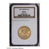 Image 1 : 1907 $10 MS64 NGC. Sparkling, frosty, green-gold luste 1907[$10] MS64 NGC.