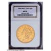 Image 1 : 1854 $20 Small Date AU55 NGC. Glimmering luster is par 1854[$20] Small Date AU55 NGC.