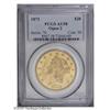 Image 1 : 1873 $20 Open 3 AU58 PCGS. Luster is abundant but does 1873[$20] Open 3 AU58 PCGS.