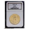 Image 1 : 1909/8 $20 AU55 NGC. Light friction on the raised knee 1909/8[$20] AU55 NGC.