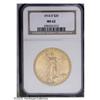1914-D $20 MS62 NGC. A bright and lustrous piece, nice 1914-D[$20] MS62 NGC.
