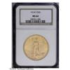1914-S $20 MS64 NGC. A shimmering reddish-gold example 1914-S[$20] MS64 NGC.