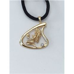 14K Gold Pendant Aquarius