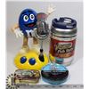 Image 1 : FLAT OF M&M RADIO AND VARIOUS TINS.