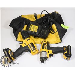 DEWALT 12V DRILL & DRIVER WITH 2 BATTERIES AND