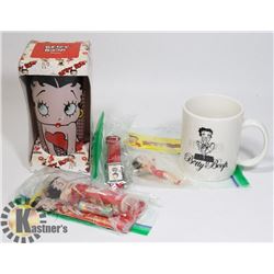 5 BETTY BOOP COLLECTIBLES - GLASS, WATCH, DOLL,