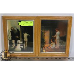 LOT OF 2 SMALL PAUL PEEL PRINTS FRAMED.