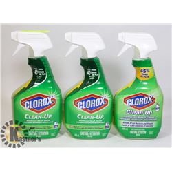THREE BOTTLES OF CLOROX CLEAN UP SPRAY