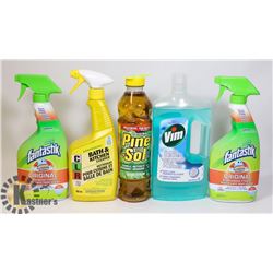 5 ASSORTED BOTTLES OF HOUSEHOLD CLEANER