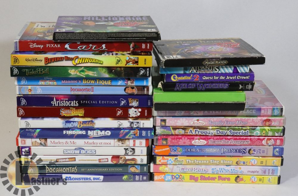 LOT OF COMPUTER DVD GAMES AND ASSORTED DVDS. Kastner Auctions