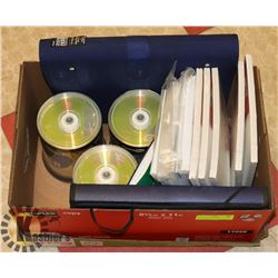 LOT OF OFFICE SUPPLIES INCL 300 NEW UNOPENED DVD+R