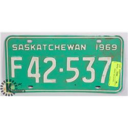 SASKATCHEWAN 1969 LICENSE PLATE
