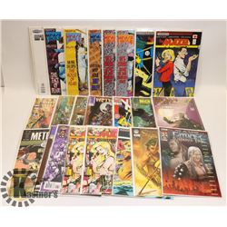 BOX OF ASSORTED COMICS - MENTHU, MIRAGE AND MORE.