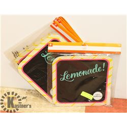 LOT OF PAPER CHALK BOARDS W/ CHALK STICK