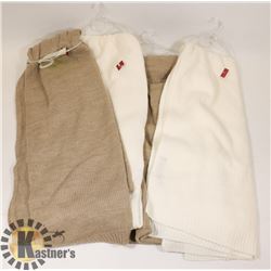 LOT OF 4 SOFT SCARVES.