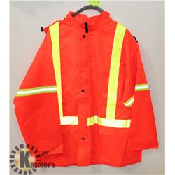 NEW 2XL REFLECTIVE HOODED RAIN JACKET