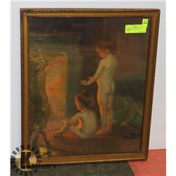 ANTIQUE PAUL PEEL PRINT FRAMED.