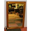 Image 1 : WOOD FRAMED MIRROR, 3FT X 2FT.