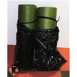 PAIR OF GREEN GYM MATS.