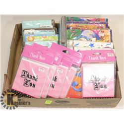 FLAT OF THANK YOU CARDS AND PARTY NAPKINS