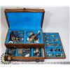 Image 1 : VINTAGE WOODEN JEWELRY BOX FULL OF JEWELRY