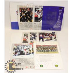 ESKIMOS 1919 SIGNED POSTER, 93-94 OILERS CALENDAR,