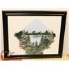 Image 1 : ARTIST SIGNED FRAMED MOUNTAIN FOREST PAINTING