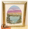 Image 1 : ARTIST SIGNED FRAMED MOUNTAIN LAKE PAINTING