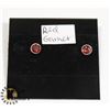 Image 1 : #52-RED GARNET STUD EARRINGS