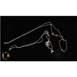 #7-STERLING SILVER NECKLACE 2PCS 18"