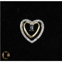 #45-BLUE SAPPHIRE & CZ PENDANT