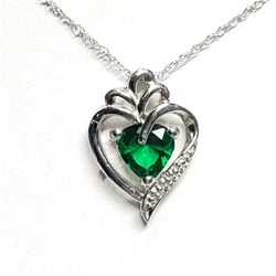 SILVER SIMULATED EMERALD