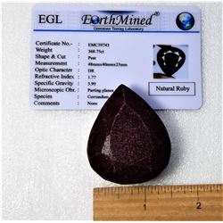 19)  NATURAL 368.75 CTS RED RUBY